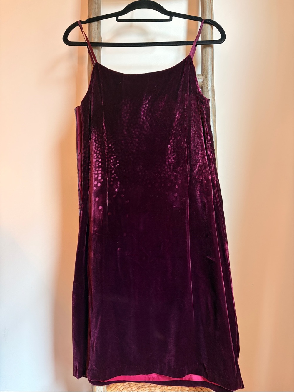 Vintage 90s Max Studio Purple Velvet Slip Dress Size 8